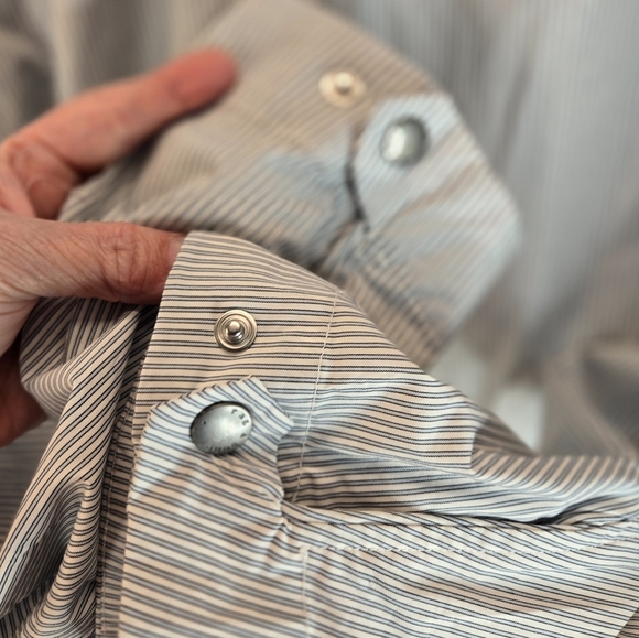 Rage & Bone Cade Mens Poplin Lightweight Jacket Sz L Light Blue & White Stripes - Picture 12 of 15